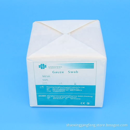 Breathable absorbent 10*10 sterile gauze swab in cotton